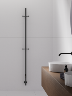 Полотенцесушитель электрический AQUAme AQM3151MB 20x170 см чёрный матовый