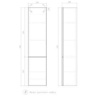 Пенал (35см) Velvex Edge pp.EDG.35, графит Пенал (35см) Velvex Edge pp.EDG.35, графит