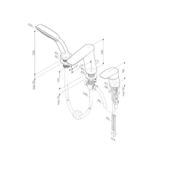 Смеситель Am.pm Inspire V2.0 F50A01300 на борт ванны