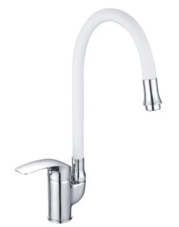 Смеситель для кухни Shevanik S5543-1 белый/хром Смеситель для кухни Shevanik S5543-1 белый/хром