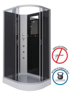 Душевая кабина Niagara NG-3512-14LBKG с гидромассажем 120x80см серебро/тонированное