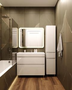 Пенал Style Line Атлантика Люкс Plus L СС-00002257 35см с бельевой корзиной белый антискрейч