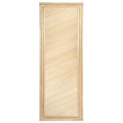 Дверь глухая, диагональная 1,9х0,7 м.,липа Класс А, коробка из сосны, с ручками и петлями в гофрокоробе "Банные штучки"/1