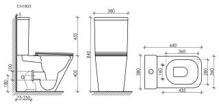 Напольный унитаз Ceramica Nova Cubic CN1803 безободковый белый Напольный унитаз Ceramica Nova Cubic CN1803 безободковый белый
