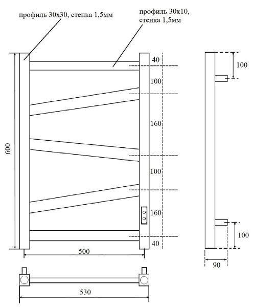 Полотенцесушитель электрический Point Феникс PN15856 П5 50x60см хром