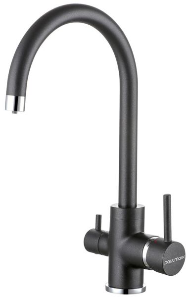 Смеситель для кухни Paulmark Essen Es213211-418 чёрный металлик Смеситель для кухни Paulmark Essen Es213211-418 чёрный металлик