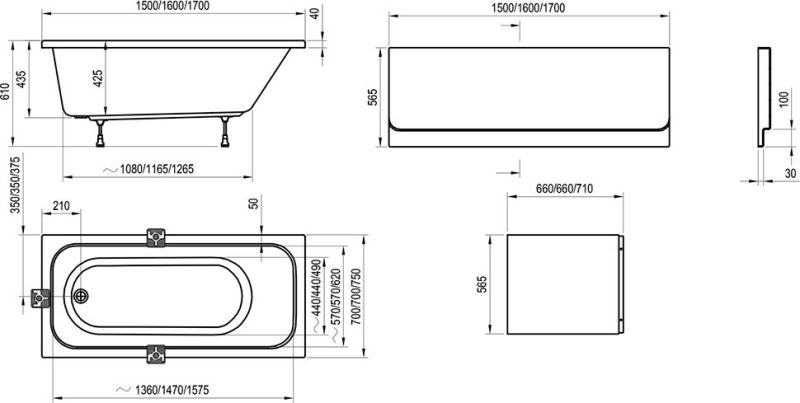 Акриловая ванна Ravak CHROME 170x75 C741000000