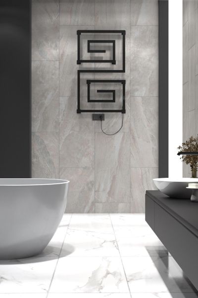 Полотенцесушитель электрический Indigo Lira DGL100-60BRRt 100x60 чёрный муар