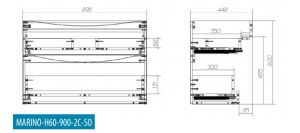 Тумба под раковину BelBagno Marino 90см Rovere Moro MARINO-H60-900-2C-SO-RW-P