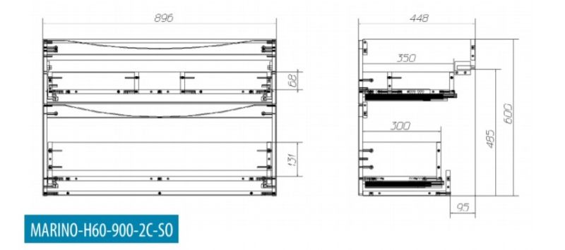 Тумба под раковину BelBagno Marino 90см Rovere Nature MARINO-H60-900-2C-SO-RN-P