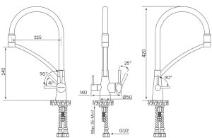 Смеситель для кухни Paulmark Siegen Si213111-308 чёрный