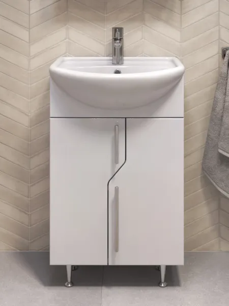 Тумба под раковину напольная Vigo Turin 225 55 см поставляется в разобранном виде белый