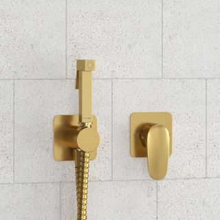 Гигиенический душ со смесителем WasserKRAFT A3651.285.237.213 тёмное матовое золото