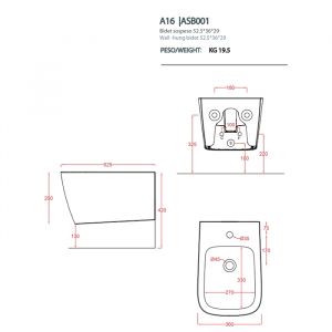 Биде Artceram A16 ASB001 42 00 petrolio