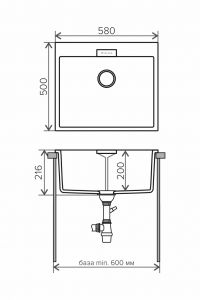 Мойка кухонная Tolero Loft TL-580 белый 473554