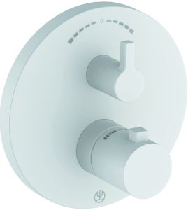 Смеситель для ванны и душа Kludi Nova Fonte Puristic 208305315 с термостатом белый матовый