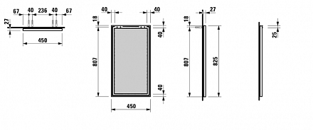 зеркало Laufen Frame 4.4740.0.900.144.1 45Х82,5