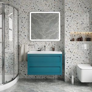 Подвесная тумба под раковину Art&Max Platino 90см бирюзовый матовый AM-Platino-900-2C-SO-TM