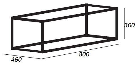 Каркас под раковину Cezares CADRO-80/46/30-1C-SO-MET-ST