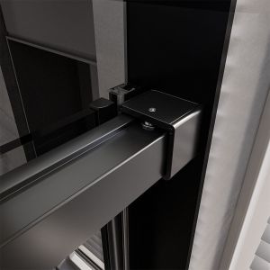 Душевая дверь Veconi Premium Trento PTD-40B, 1500х2000, черный матовый, стекло прозрачное
