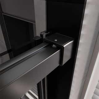 Душевая дверь Veconi Premium Trento PTD-40B, 1500х2000, черный матовый, стекло прозрачное