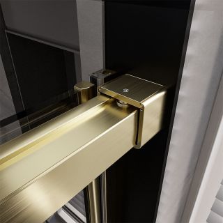 Душевая дверь Veconi Premium Trento PTD-40G, 1500х2000, брашированное золото, стекло прозрачное