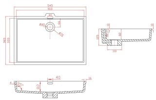 Раковина Montebianco Castello Uno 12113 54см белый Раковина Montebianco Castello Uno 12113 54см белый