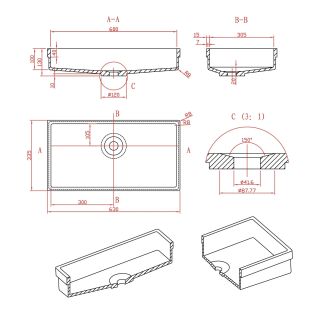 Раковина Montebianco Castello Due 12124 63см белый Раковина Montebianco Castello Due 12124 63см белый