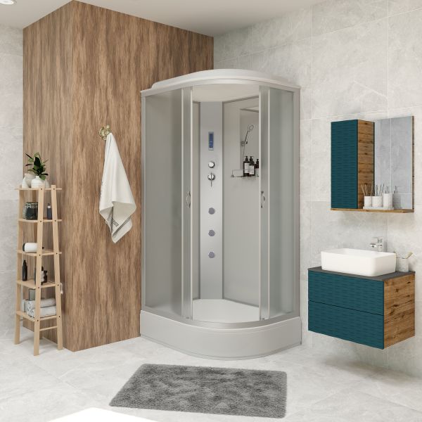 Душевая кабина Niagara NG-33974-14LF с гидромассажем 90x70см серебро/матовое