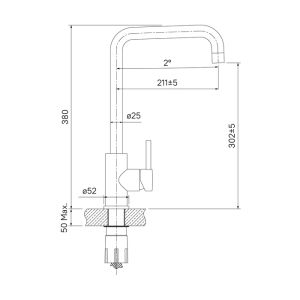 Смеситель для кухни IDDIS Kitchen Line сталь K05STL0i05