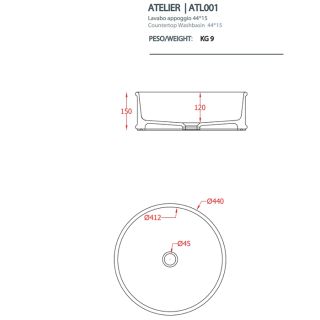Раковина ArtCeram Cognac ATL001 40 00 tortora 44 см Раковина ArtCeram Cognac ATL001 40 00 tortora 44 см