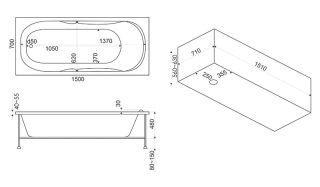 Акриловая ванна Bas Ибица Standart 150x70 Акриловая ванна Bas Ибица Standart 150x70