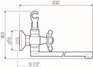 Смеситель для ванны с душем РМС SL71-143P хром