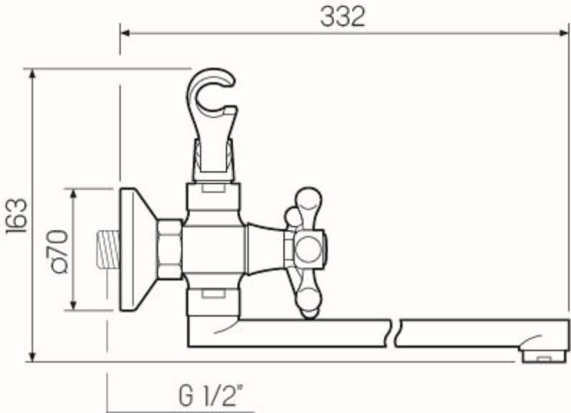 Смеситель для ванны с душем РМС SL71-143P хром