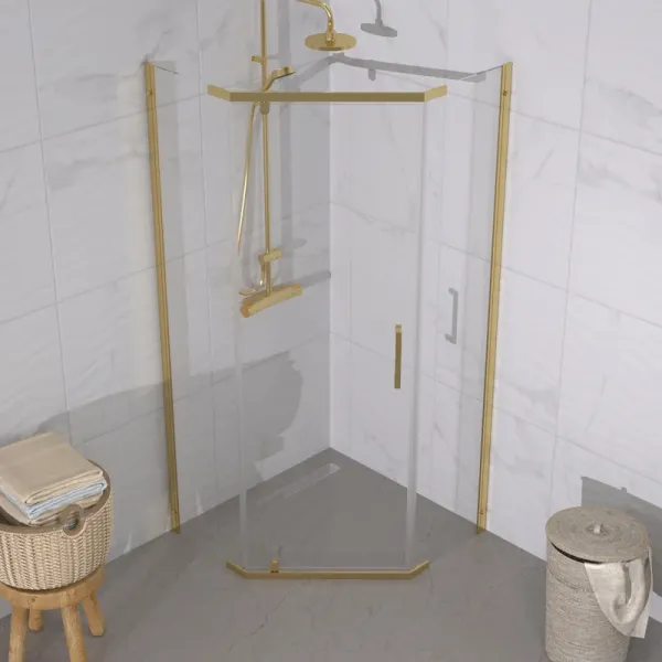 Душевой уголок Triton Дека -Голд  Щ0000073927 90x90 см профиль золото стекло прозрачное