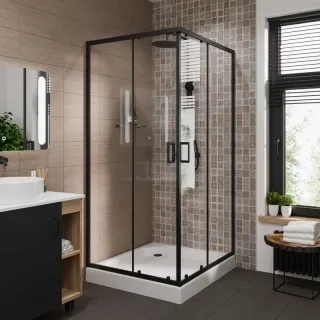 Душевой уголок Niagara Nova 68880811BLACK 80x80 см профиль чёрный стекло прозрачное