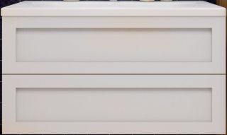 Подвесная тумба под раковину Art&Max Platino 100см белый матовый AM-Platino-1000-2C-SO-BM-Cer