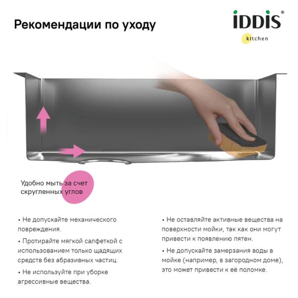 Кухонная мойка IDDIS Edifice EDI21G0i77 21см графит