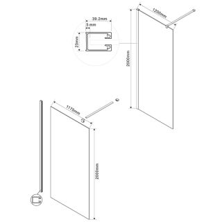 Душевая перегородка Vincea Walk-in VSG-1W120CG 120 см стекло тонированное профиль черный матовый