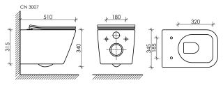 Подвесной унитаз Ceramica Nova Metric CN3007MB безободковый чёрный матовый Подвесной унитаз Ceramica Nova Metric CN3007MB безободковый чёрный матовый