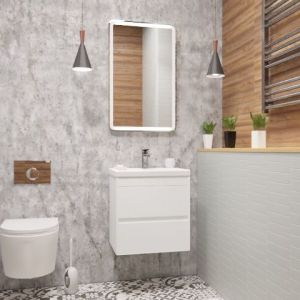 Подвесная тумба под раковину Art&Max Family 50см белый глянцевый Family-500-2C-SO-BL