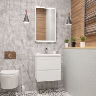 Подвесная тумба под раковину Art&Max Family 50см белый глянцевый Family-500-2C-SO-BL