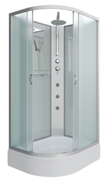 Душевая кабина Niagara NG-33194-14RBKTG с гидромассажем 110x90см серебро/матовое