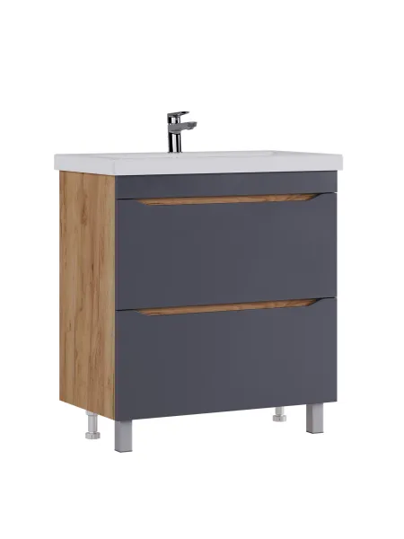 Тумба под раковину напольная Vigo Wave 385 80 см поставляется в разобранном виде дуб золотой