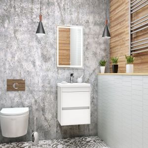 Подвесная тумба под раковину Art&Max Family 40см белый глянцевый Family-400-2C-SO-BL