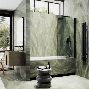 Шторка на ванну MaybahGlass MGV-598-6 60см чёрный