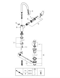 Смеситель для раковины Grohe Start Edge QuickFix 24201001 хром