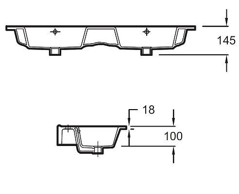Раковина двойная Jacob Delafon 120см EXVA112-00