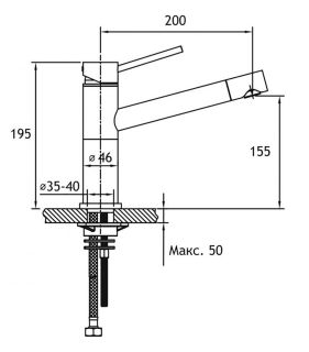 Смеситель для кухни Timo Saona 2303F antique бронза