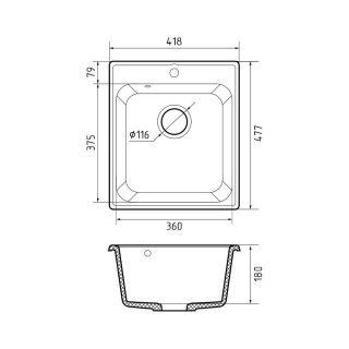 Кухонная мойка ЭкоМ 4248 песочный